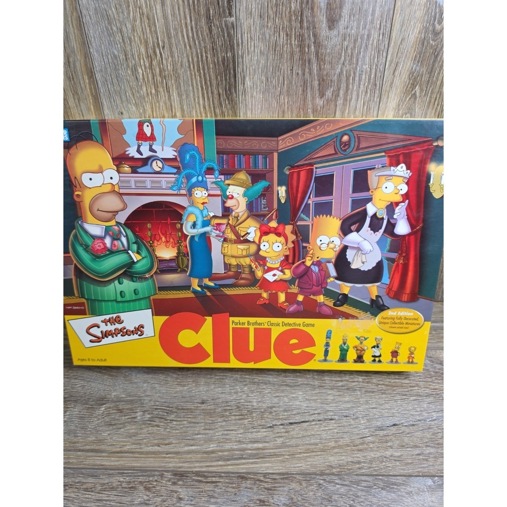 The Simpsons CLUE 2nd Edition 2002 Board Game Rare Retired Complete